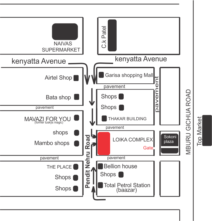 sketch showing directions to loika complex